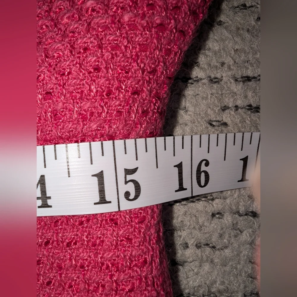 Elegant Pink Tweed Short Sleeve Knee Length Dress - Picture 14 of 15